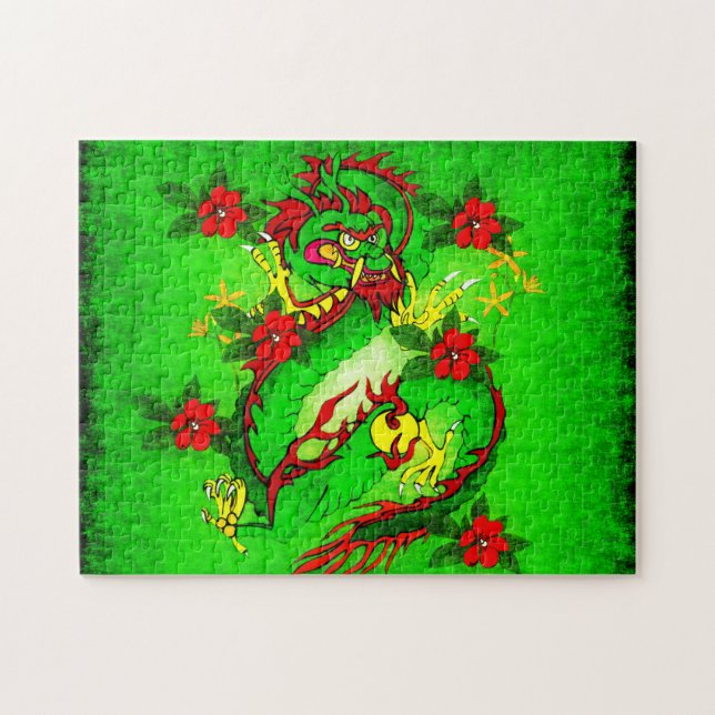 Quebra-cabeça Dragão Verde (Horizontal)