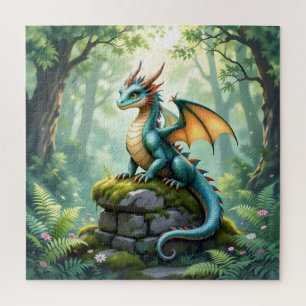 Quebra-cabeça Dragão Whimsical na Pedra Antiga