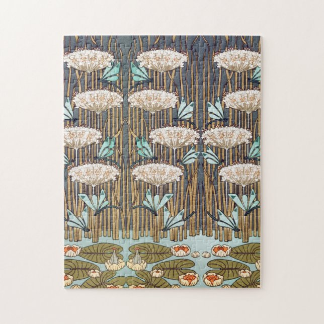 Quebra-cabeça Dragões Água Lírios Marsh Art Nouveau (Vertical)