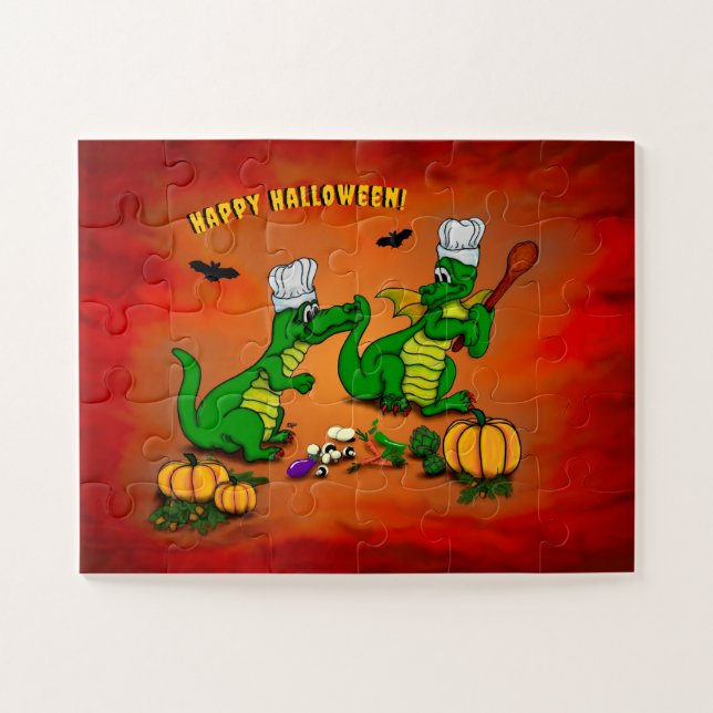 Quebra-cabeça Dragões - Feliz Halloween! Hoje eu cozinho (Horizontal)