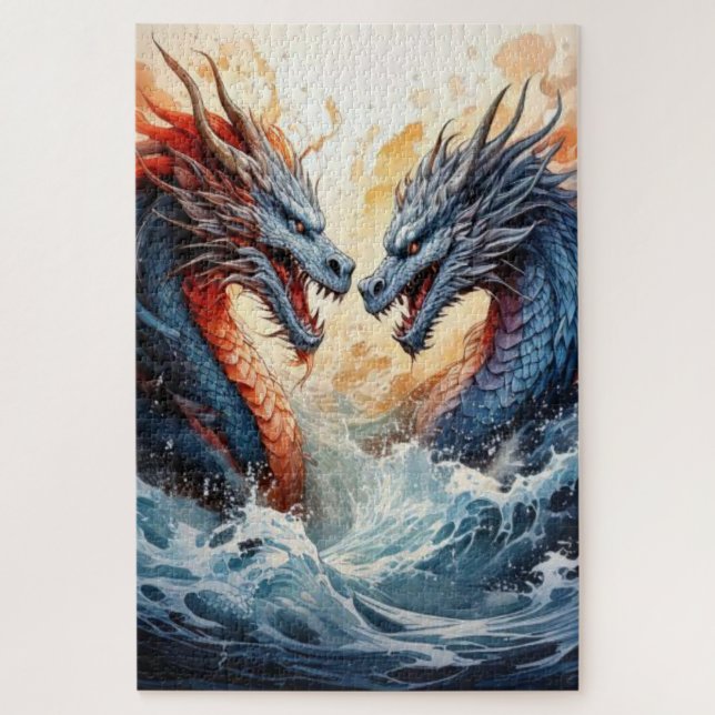 Quebra-cabeça Dragões Gêmeos Ascendem – Um Choque Mítico de Pode (Vertical)