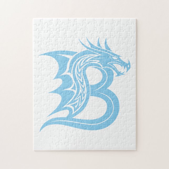 Quebra-cabeça Dragon Styled Letter B, Dragon Alphabet, Monogram (Vertical)