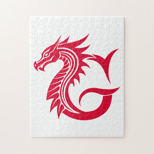 Quebra-cabeça Dragon Styled Letter G, Dragon Alphabet, Monogram (Vertical)