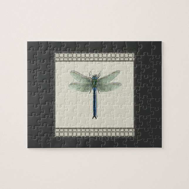 Quebra-cabeça Dragonfly Azul Elegante (Horizontal)