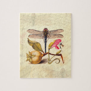 Quebra-cabeça Dragonfly, Pear, Cravo e Insetos