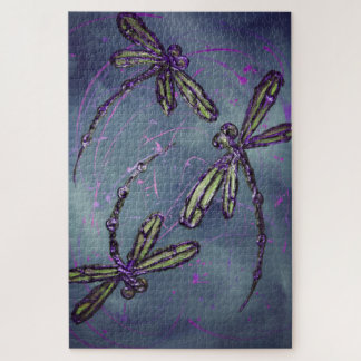 Quebra-cabeça Dragonfly Purple Night Fliting