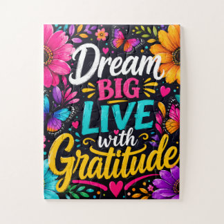 Quebra-cabeça Dream Big Live with Gratitude-Butterfly Inspiratio