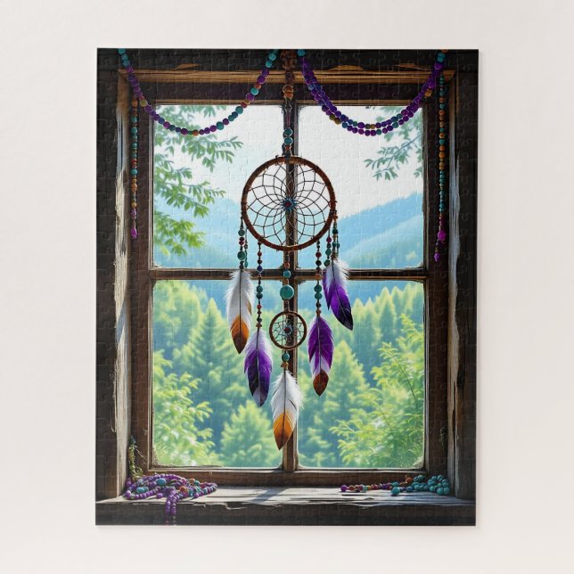 Quebra-cabeça Dreamcatcher in Window | Boho Art (Vertical)