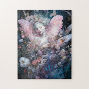 Quebra-cabeça Dreamfairy Girl rosa Blue Fantasy Art