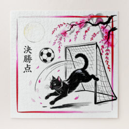 Quebra-cabeça Dreamy Cherry Blossom Cat Soccer for family Night