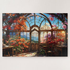 Quebra-cabeça Dreamy Observatory Sobreplantado com Flores
