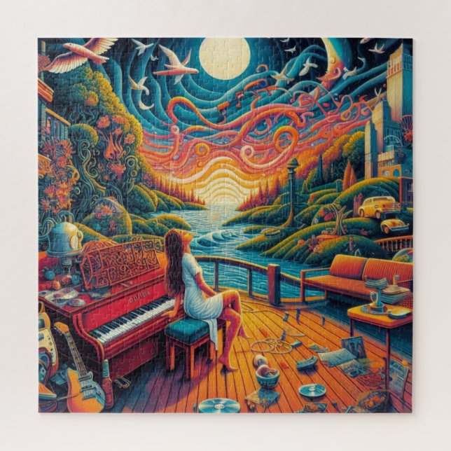 Quebra-cabeça Dreamy Riverfront Harmony (Vertical)