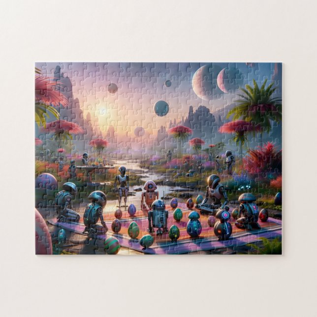 Quebra-cabeça Droid Easter Celebration Sci-Fi for Space Lovers (Horizontal)