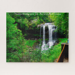 Quebra-cabeça Dry Falls Carolina do Norte. Saudações de Natal