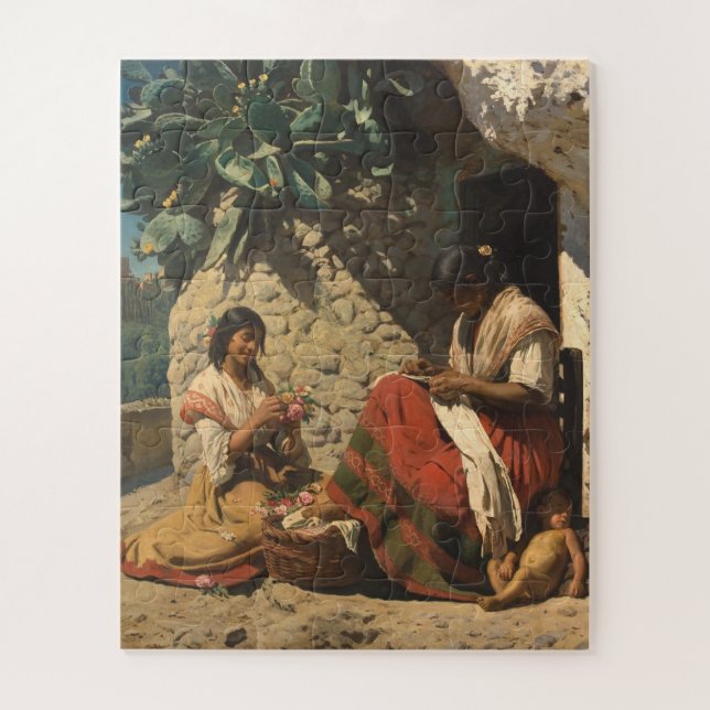 Quebra-cabeça Duas Gipsy Women Fora de sua Algodão, P.S. Krøyer (Vertical)