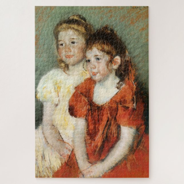 Quebra-cabeça Duas jovens meninas sorrindo (por Mary Cassatt) (Vertical)