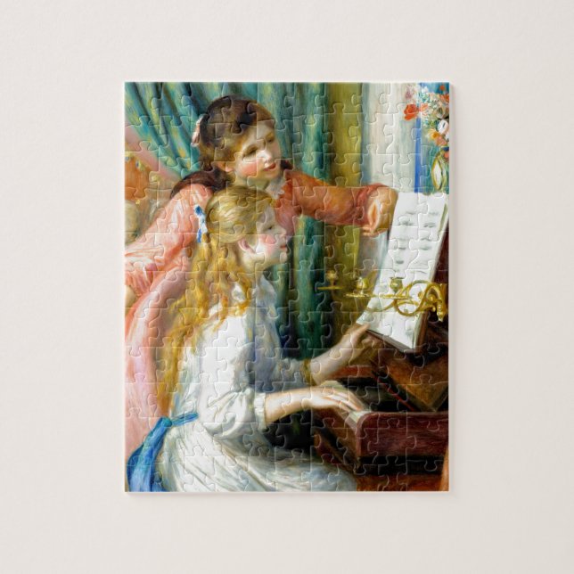 Quebra-cabeça Duas meninas no piano - Pierre Auguste Renoir (Vertical)