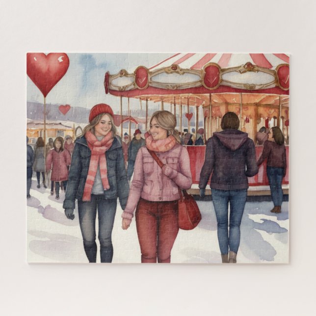 Quebra-cabeça Duas mulheres de mãos dadas (Horizontal)