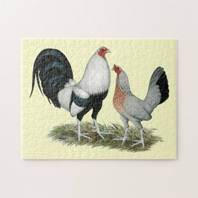 Quebra-cabeça Duckwing de prata Gamefowl (Horizontal)