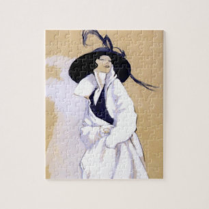 Quebra-cabeça Dudovich Art Deco Ilustração "Mulher Em Branco C