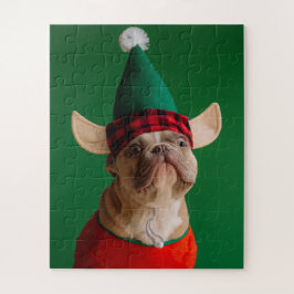 Quebra-cabeça Duende de Natal Cachorro Engraçado Pet Natal