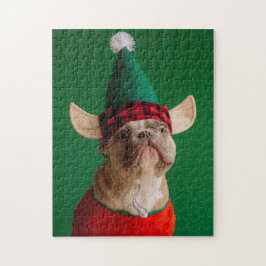 Quebra-cabeça Duende de Natal Cachorro Engraçado Pet Natal