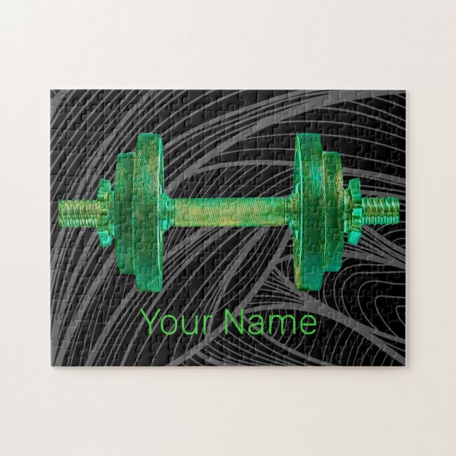 Quebra-cabeça Dumbbell Retro Bodybuilder Gym Malhação Ou Treinad (Horizontal)