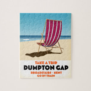 Quebra-cabeça Dumpton Gap Broadstairs Kent cartaz de praia