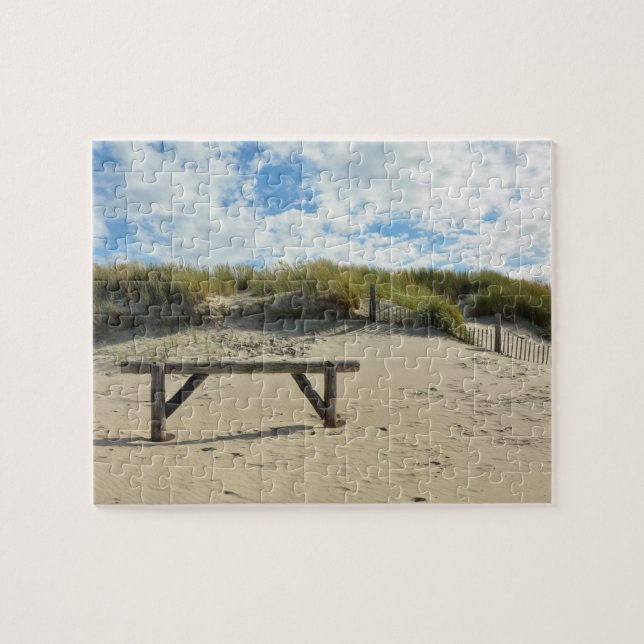 Quebra-cabeça Dunas de areia com cerca de madeira (Horizontal)