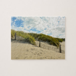 Quebra-cabeça Dunas de areia com cerca de madeira