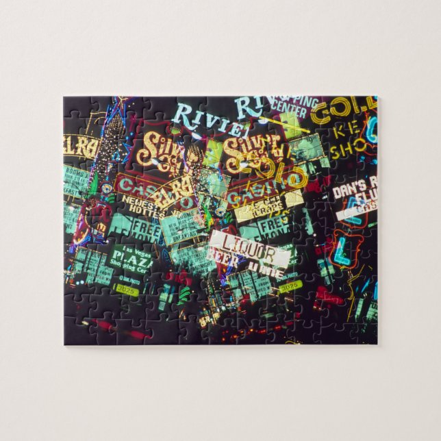 Quebra-cabeça Dupla exposição, sinais de casino, Las Vegas, (Horizontal)