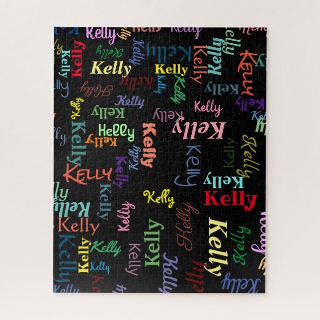 Quebra-cabeça Duro de Diversão Negra Colorida Desafiando Monogra (Vertical)