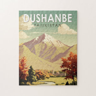 Quebra-cabeça Dushanbe Tajiquistão Viagem Art Vintage