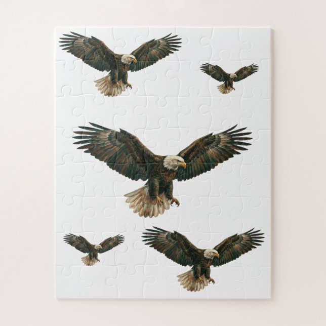 Quebra-cabeça Dynamic Eagle Flock – Freedom and Power Puzzle. (Vertical)