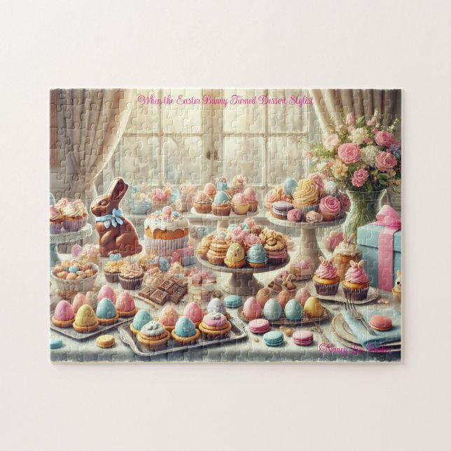 Quebra-cabeça Easter Dessert Table,  Spring Treats Bunny Party (Horizontal)