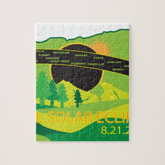 Quebra-cabeça Eclipse 2017 solar total através do mapa das (Vertical)