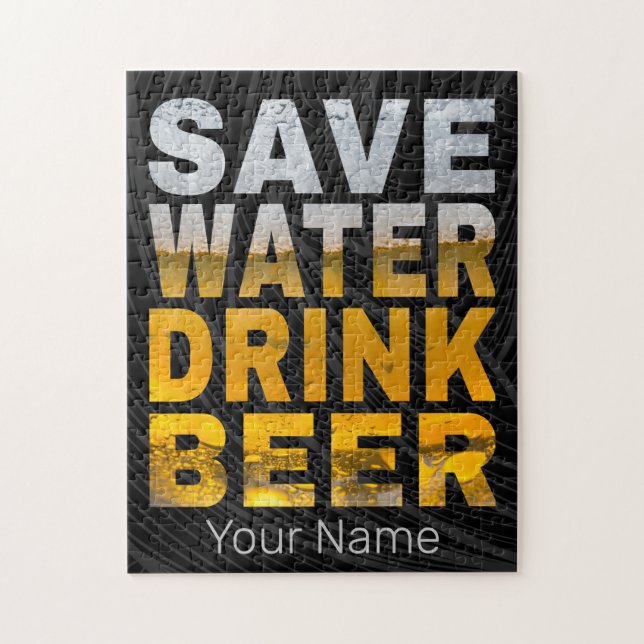 Quebra-cabeça Economize Água Beba Cerveja Dito Para Festa de Sol (Vertical)