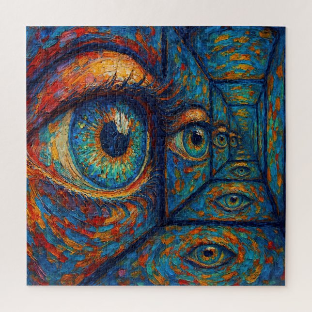 Quebra-cabeça "Ecos na Íris" - Um Retrato Surreal (Vertical)