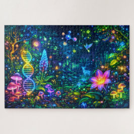 Quebra-cabeça Éden Elétrico: Selva de Neon, Fauna e Cyber-DNA