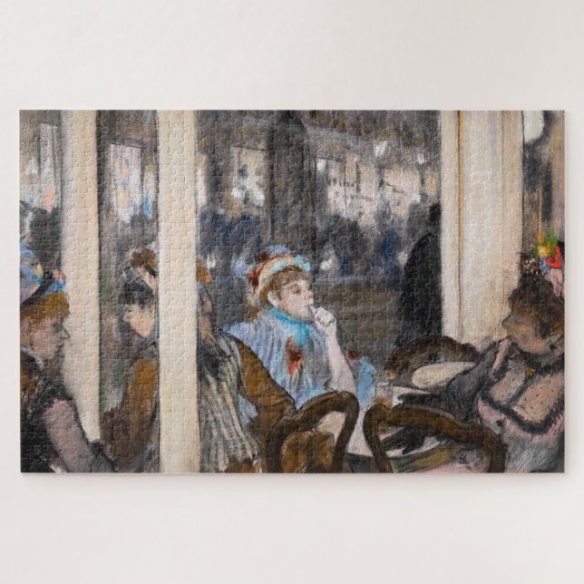 Quebra-cabeça Edgar Degas - Mulheres num Café Terrace à Noite (Horizontal)