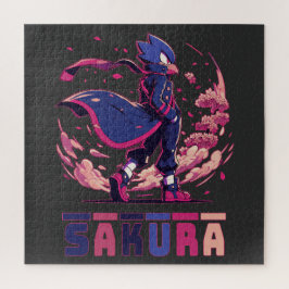 Quebra-cabeça Edgy Sakura Warrior Bird Anime Illustration