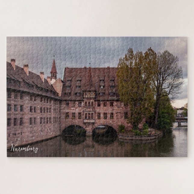 Quebra-cabeça Edifício histórico ao pôr do sol em Nuremberga, Al (Horizontal)