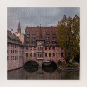 Quebra-cabeça Edifício histórico ao pôr do sol em Nuremberga, Al