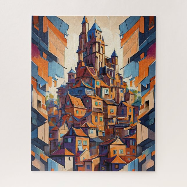 Quebra-cabeça Edifícios Coloridos (Vertical)