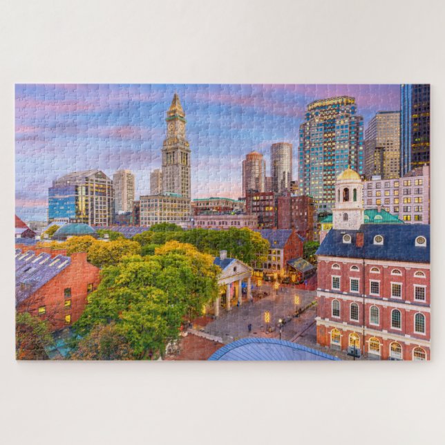 Quebra-cabeça Edifícios da Cidade de Boston Massachusetts EUA (Horizontal)