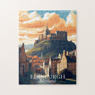 Quebra-cabeça Edimburgo, Castelo da Escócia Viagem Vintage