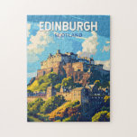 Quebra-cabeça Edinburgh Scotland Viagem Art Vintage<br><div class="desc">Edinburgh retro vetor viagem design. Edimburgo é a capital compacta e montanhosa da Escócia. Tem uma Cidade Velha medieval e uma Nova Cidade Georgiana elegante com jardins e edifícios neoclássicos.</div>