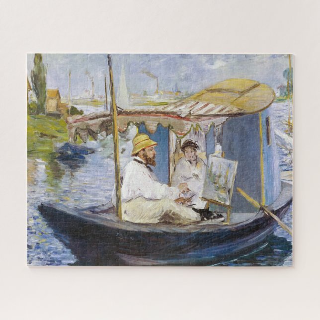 Quebra-cabeça Edouard Manet - Monet no seu barco ateliê (Horizontal)