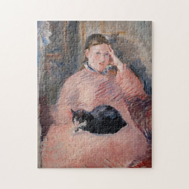 Quebra-cabeça Edouard Manet - Mulher com gato (Vertical)