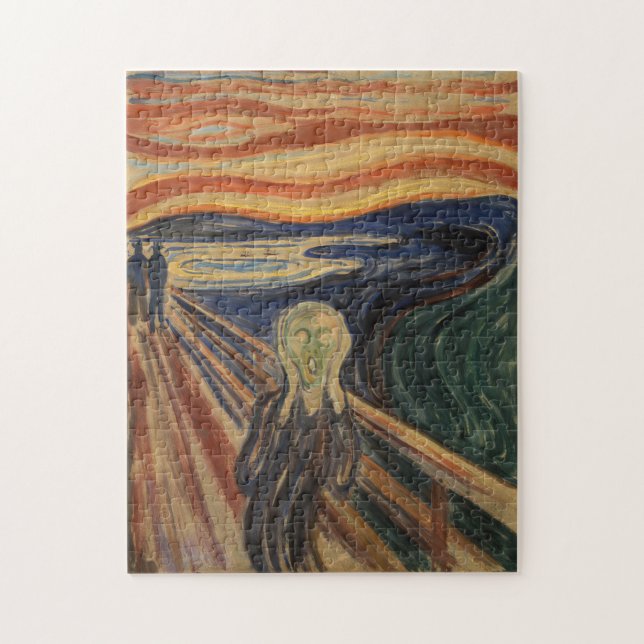 Quebra-cabeça Edvard Munch Pintando O Gritar (Skrik) 1910 (Vertical)